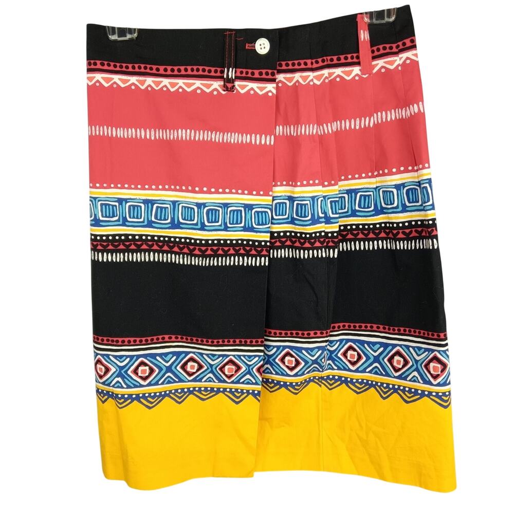 Vintage 90's Mini Faux Wrap Skirt in Red, Black, and Yellow